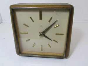 Art Deco Clock Exacta HAC (Junghans) Teak Table or Desk With Chimes 1956 Vintage - Picture 1 of 5
