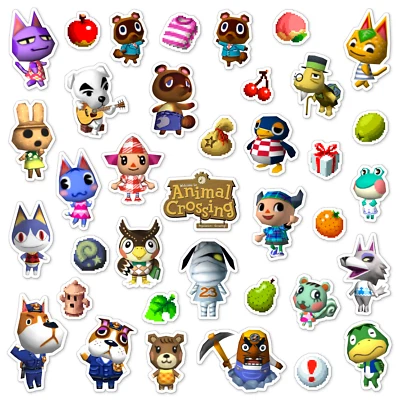 Pack de 37 pegatinas Animal Crossing para Nintendo GameCube Foto 1 de 2