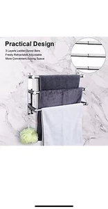 Mlesi Towel Bars Freely Retractable Bathroom Towel Rack - Picture 1 of 5