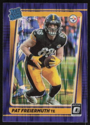 2021 Donruss Optic Rated Rookie Purple Shock Pat Freiermuth Pittsburgh Steelers - Image 1 of 2