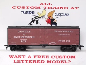 HO SCALE CUSTOM LETTERED DANVILLE & SOUTHWESTERN RR REEFER AVAIL I N O SCALE - Picture 1 of 11