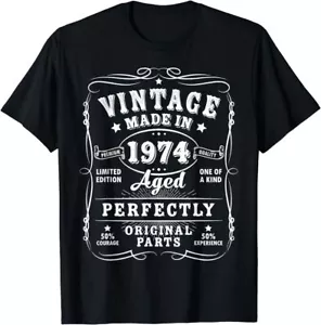Vintage 50th Birthday Decorations Men Funny 1974 50 Birthday T Shirt Men Women - Picture 1 of 5