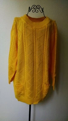 Suéter Adrienne Vittadini Algodón Amarillo, Talla L, Artículo #320 Foto 1 de 4