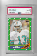 1986 TOPPS FOOTBALL DAN MARINO GRADED PSA 8 NM-MT CARD #45