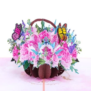 Flowers Basket Pop Up Cards - Picture 1 of 7