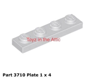 Lego 2x 3710 Light Gray Plate 1 x 4 6940 - Picture 1 of 1