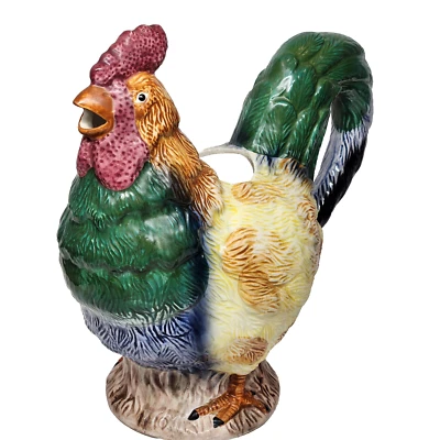 Enorme jarra crema gallo Cracker Barrel 1995 decoración de granja de colección Foto 1 de 4