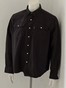 Duke London Mens Size XL Long Sleeve Western Denim Shirt Top Black - Picture 1 of 15