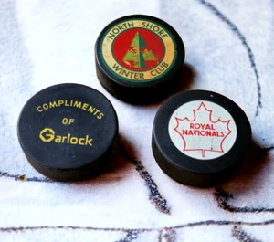 Hockey Pucks 3 North Shore Winter Club Royal Nationals Garlock Canada 2 Official - Picture 1 of 9