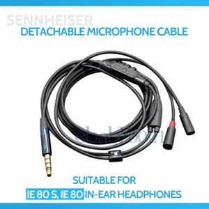 Sennheiser IE80S, IE80 Headphones Detachable Microphone Cable 3.5mm Jack - Picture 1 of 4