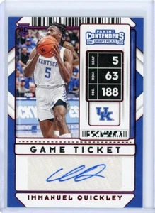 2020-21 Panini Contenders Draft IMMANUEL QUICKLEY Game Ticket Auto Red UK - Picture 1 of 1
