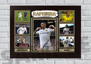 Raphinha LUFC A4/A3 Print/Framed Leeds Utd Football Gift/Memorabilia signed #70 - Picture 1 of 4
