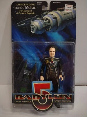 BABYLON 5 AMBASSADOR LONDO MOLLARI 带 TRANSPORT 动作人偶 (1997) 全新未拆封 — 第 1/4 张图片