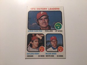 1972 Topps VICTORY LEADERS Baseball #66 Steve Carlton Gaylord Perry Wilbur Wood 