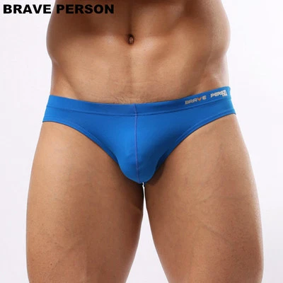 Mens Sexy Underwear Pouch Boxer Briefs Brave Person Nylon Swimwear Bikinis - Image 1 of 4