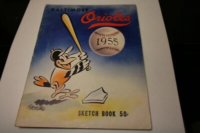 1955 BALTIMORE ORIOLES OFFICIAL MLB BASEBALL SKETCHBOOK YEARBOOK RARE  - Image 1 of 4