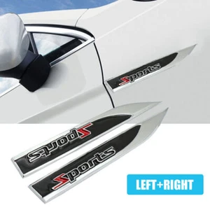 2pcs 3D Metal Sports Side Fender Badge Sticker Emblem Stickers Car Accessories - Picture 1 of 12