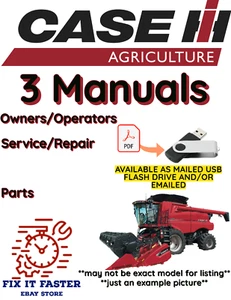 CASE IH 1640 COMBINE MANUAL OPERATOR SERVICE PARTS REPAIR OWNERS PDF USB - Picture 1 of 5
