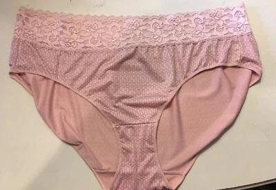 Bragas de bikini Hanes 8 XL rubor rosa y gris encaje recortadas cadera abrazador Foto 1 de 4
