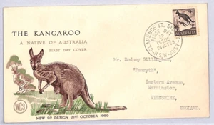 AUSTRALIA QEII 1959 FDC 9d *Kangaroo* ILLUSTRATED First Day Cover ROO YN199 - Picture 1 of 10