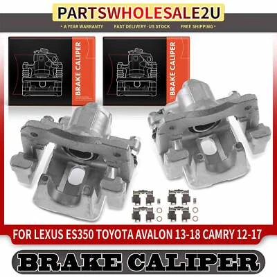 Rear Left & Right Brake Calipers w/ Bracket for Toyota Camry 12-17 Avalon Lexus - Image 1 of 4