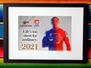 Framed 2021 NEWCASTLE KNIGHTS NRL Poster TYSON FRIZELL #2 of 4 - 45 x 32 x 3cm - Bild 1 von 2