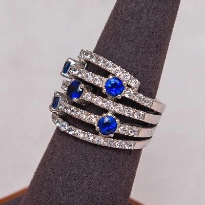 Anillo entrelazado CRISLU - Platino de ley 3,1 cctw - Perfecto estado - Talla 7 Foto 1 de 4