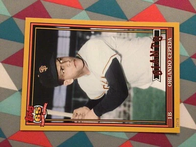#210 Orlando Cepeda Giants 5x7 09/10 made 2016 Topps Archives 1991 GOLD version - Image 1 of 2