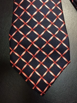 Галстук Bulgari 7-кратный 100% шелк черный розовый сетка с подписью Davide Pizzigoni ИТАЛИЯ - Изображение 1 из 4