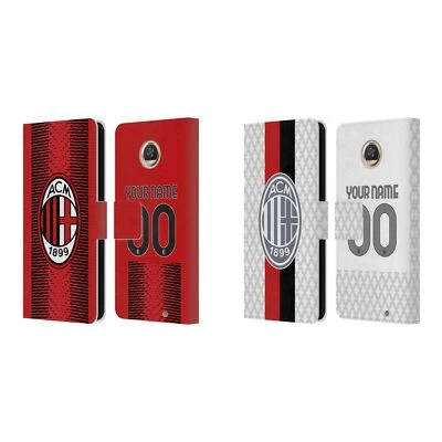 CUSTOM PERSONALIZED AC MILAN 2023/24 KIT LEATHER BOOK CASE FOR MOTOROLA PHONES - Image 1 of 4