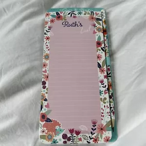 ‘Ruth’s’ Shopping List Pad And Pencil With Magnetic Back. New - Picture 1 of 4