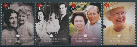 Royalty Stamps Tokelau 2016 MNH Queen Elizabeth II 90th Birthday Anniv 4v Set Cover