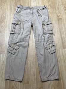 Mustway Cargo Pants 34 Waist Vintage US Army Military Pockets Zip Grunge Rave - Picture 1 of 18