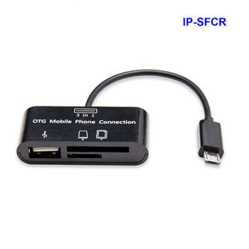 OTG Micro USB to Card Reader/USB Hub Cable for Mobile Devices with OTG Support - Image 1 of 2