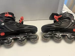 Avico Adjustable In-Line Roller Blade Skates Size 5-8 US Black Red - Picture 1 of 13