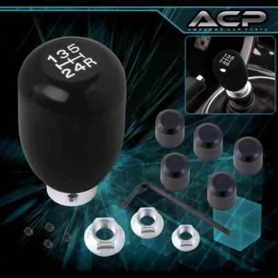 Palanca de cambios de aluminio blanco negro de 5 velocidades transmisión manual tipo R Foto 1 de 2