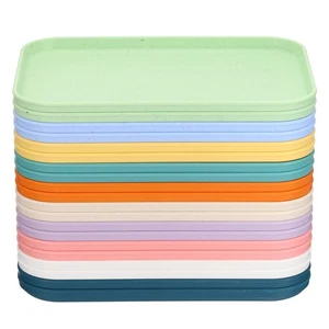 7.9x5.9 Fast Food Serving Tray, 20 Pack Bulk Plastic Reusable Kitchen Cafeter... - Picture 1 of 6