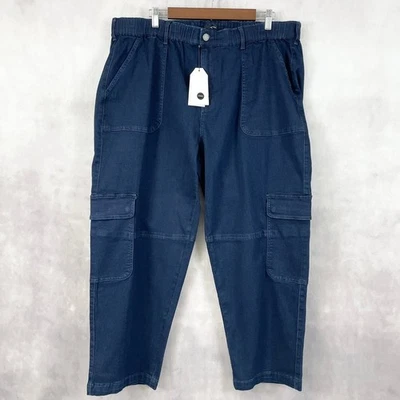 Universal Standard Womens Denim Cargo Pants Medium 18-20 Karlee Minimal Utility - Image 1 of 4