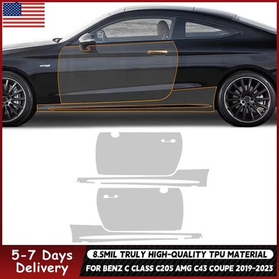 For Benz C Class Coupe 2019-2023 Doors Precut Paint Protection Film Clear PPF - Image 1 of 4