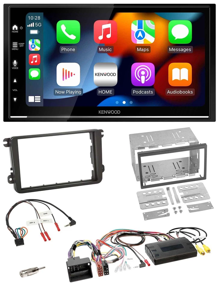 Kenwood DAB USB Bluetooth 2DIN Lenkrad Autoradio für VW T5 Golf Tiguan Touran 20 - Bild 1 von 4