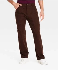 Pantalone chino uomo Goodfellow & Co Relaxed Utility marrone 34x32 nuovo con etichetta - Foto 1 di 6