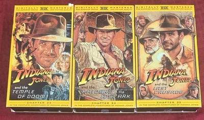 Indiana Jones VHS THX Digitally Mastered Trilogy Paramount Harrison Ford +insert - Image 1 of 4