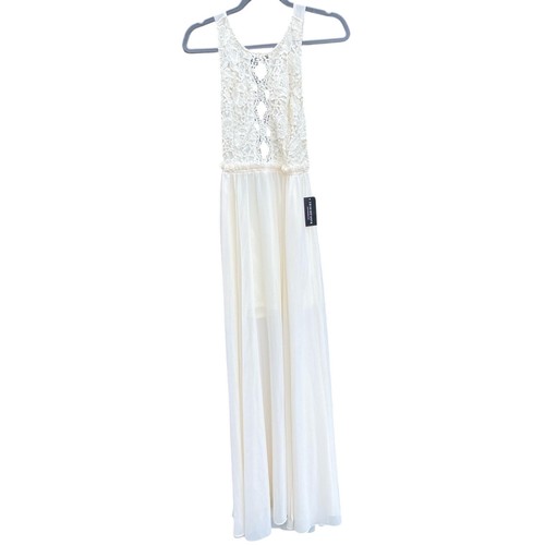 OFF WHITE Abito donna nuovo moda Nova medio bianco sporco Don't Stop Your Lovin pizzo Halter