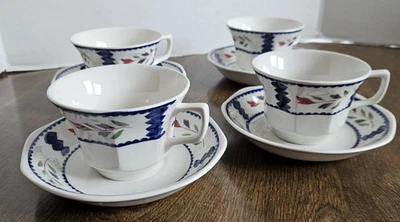Vintage Adams Ironstone "Lancaster" Pattern Lot Of 4 Cups & Saucers - Image 1 of 4