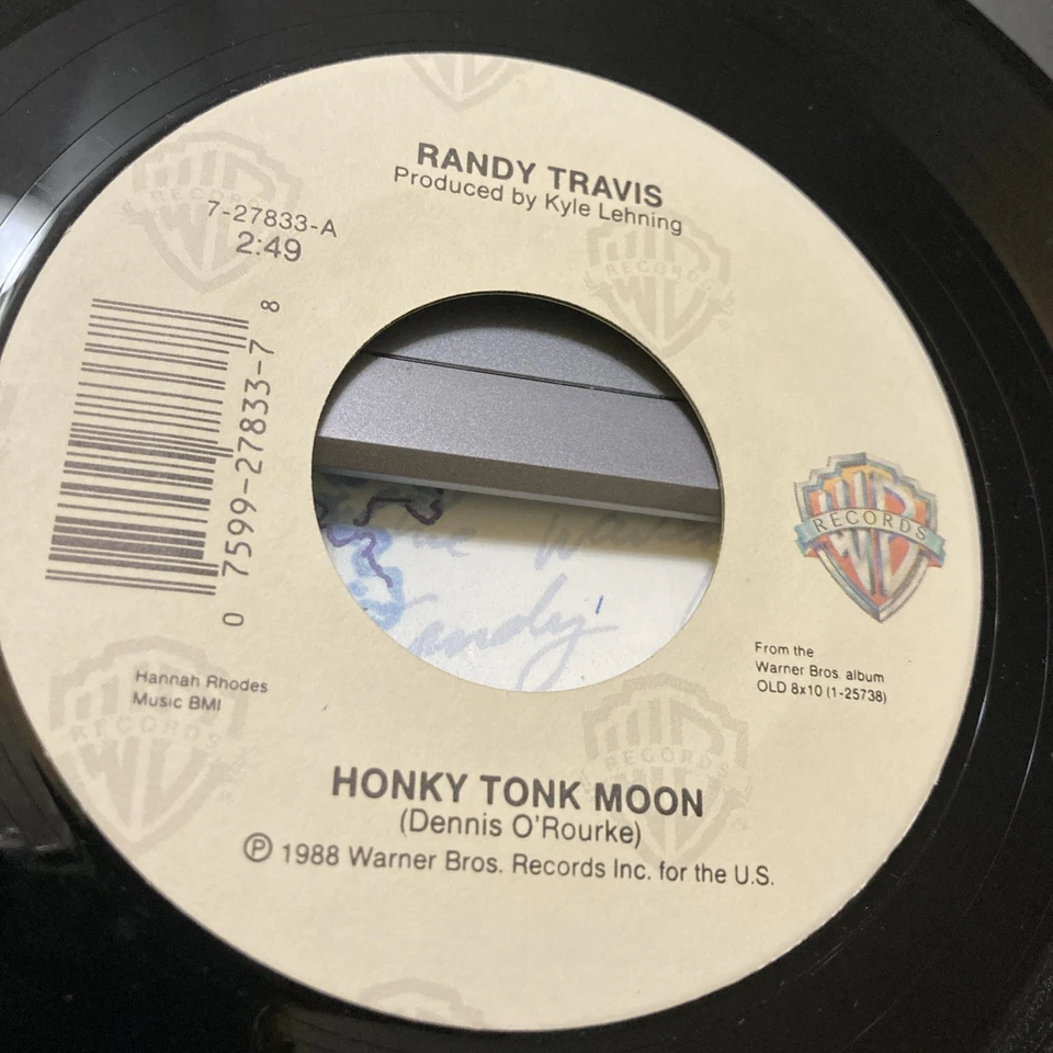 randy travis vinyl 45 rpm honky tonk moon w/p/sleeve fr.1988 on wb vinyl mint- - Image 1 of 4