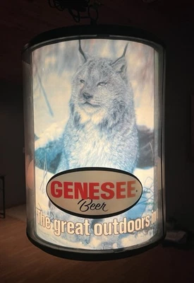 RARE Vintage GENESEE Beer WILDLIFE Hanging MOTION Bar Light Sign! Must See VIDEO - Image 1 of 4
