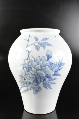 T103: XF Coreano Dinastía Li Azul y Blanco Flor Mufla Pintura Florero, Automático Foto 1 de 4