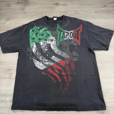 VTG Tapout Shirt Mens XL Black Mexican Flag Locos MMA Y2K Tee Short Sleeve - Image 1 of 4