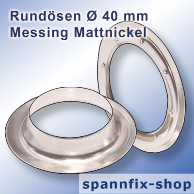 100 Pezzo Occhielli Ø 40 MM Ottone Nickel Opaco Camion Piano Tout Bandierina - Immagine 1 di 3