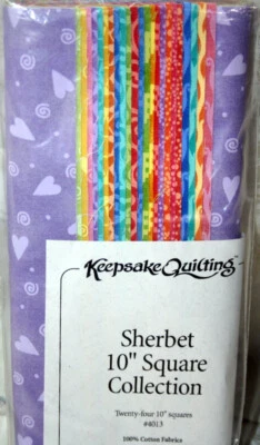 24 10 INCH SQUARES -SHERBERT FROM KEEPSAKE QUILTING  - 100% COTTON FABRIC - Image 1 of 2